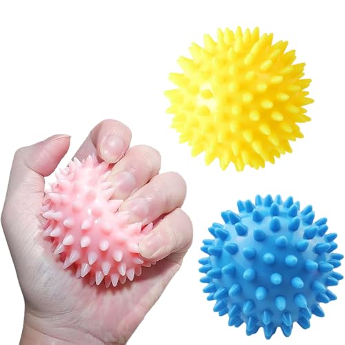 Igelbälle Massageball Set - 3 Stück Stachelball für Fußmassage, Handtraining & Faszienrolle - Hart & Weich Varianten - Ideal zur Muskelentspannung