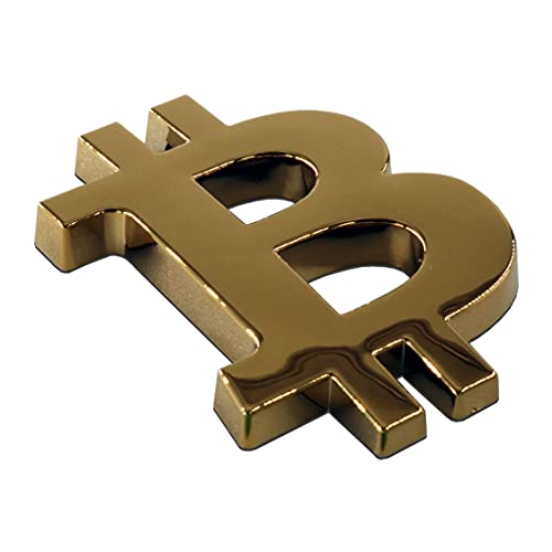 FLUXPRDX Bitcoin Gift - Bitcoin Mining Crypto Miner Accessory - Cryptocurrency 3D Decal for Car Truck Lambo Or Rocket to The Moon! (Metallic Gold)