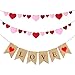 Felt Heart Garland Banner 3 Pack Valentines Day Felt Garland Pink Red Felt Heart Garland and Love Burlap Banner for Home Wedding Classroom Party Fireplace Wall Decoration