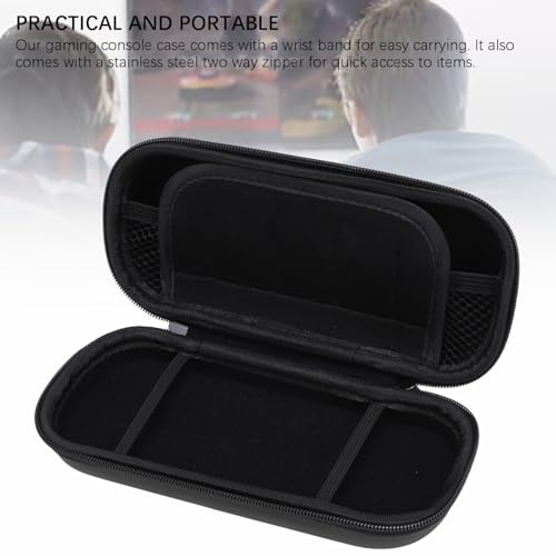 Image of Yunseity Hard Case for 3000 Game Console, Black, EVA Shell, Game Console Case with Pockets, Wrist Strap, Two Way Zipper