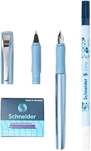 Schneider, Ceod Shiny, set da scrittura con penna stilografica, penna a sfera, per destrorsi e mancini, pennino M, inclusa ricarica di inchiostro blu oltremare Schneider, Ceod Shiny, set da scrittura con penna stilografica, penna a sfera, per destrorsi e mancini, pennino M, inclusa ricarica di inchiostro blu oltremare