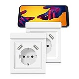 Certificación: CE, TUV, RoHS de la norma europea. (Enchufe superficie usb) Tamaño del producto(L x A x P): 90mm x 80mm x 58mm, Dimensiones sin marco exterior: 55 mm x 55 mm x 40 mm