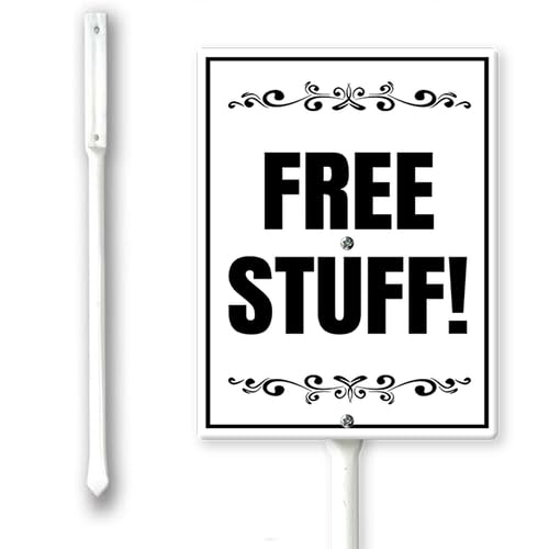 Free Stuff Sign With Stakes Outdoor Lawn Yard Signs 8 x 12 inch