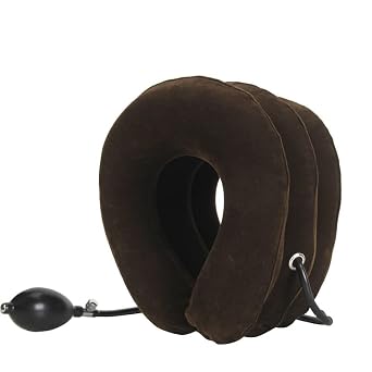 Cervical Neck Traction Device, Adjustable Neck Stretcher Neck Support Brace Neck Traction Pillow Provides Neck Tension Relief for Home Use Neck Decompression Coffee