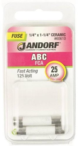 Jandorf Specialty Hardw Fuse Abc 25A Fast Acting 60610 #TOP2