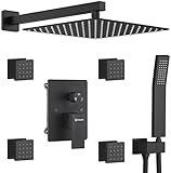 Full Body Rain Shower System with 4 Body Shower Jets & 12’’ Wall Mount Rainfall Shower Head &...