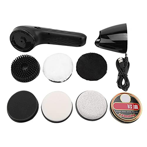 Yuecoom Cireuse à Chaussures USB Rechargeable Brosse à Chaussures électrique Portable Multifonctionnel en Cuir Chaussures polisseuse à Domicile Dispositif d'entretien du Cuir Cover