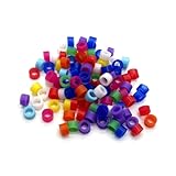 Clips pour pattes d'oiseaux Bagues d'identificatio Lot de 100 bagues multicolores en silicone for pattes d'oiseaux (perroquets, pinsons, canaris), diamètre intérieur 2-4 mm(ID 3mm)