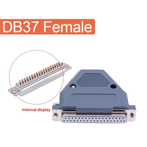 Conector D-Sub 37 pines DB37 dorado con dos filas de orificios paralelos 2