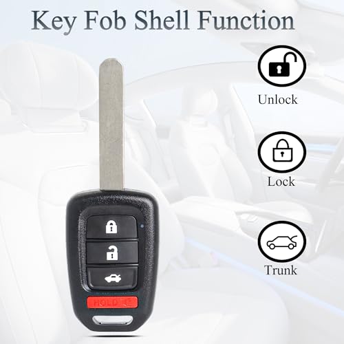 image for SUPALAND Key Fob Shell Case Replacement Fits for Honda Accord Civic CR