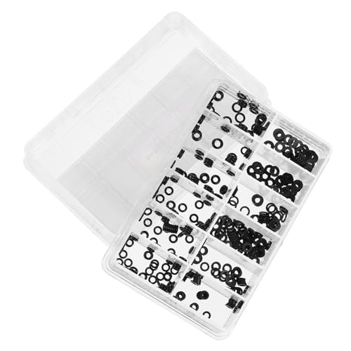 SOIMISS 1 Caja Anillo Impermeable Arandelas De Sellado Kits Surtidos De Anillos Anillo De Sello Junta De Reloj Ver Juntas Kit Surtido De Juntas Tóricas Kit De Juntas Tóricas Black Caucho