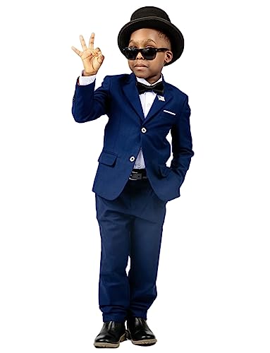 Costume garçon deux boutons ensemble cérémonie enfant bleu