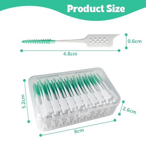 WQINX Dental Floss Picks Soft Silicone interdental Brush, Braces Brush, Floss Picks for Teeth, Disposable interdental Brush, Suitable for Cleaning Teeth Health(Green, 160pcs)
