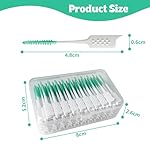 Dental Floss Picks Soft Silicone interdental Brush, Braces Brush, Floss Picks for Teeth, Disposable interdental Brush, Suitable for Cleaning Teeth Health(Green, 160pcs) - Image 2
