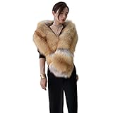 DAISHA Women's Thick Warm Christmas Scarf, Trendy Versatile Fox Fur Shawl, Suitable For New Year Nob