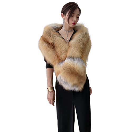 Daisha Women's Thick Warm Christmas Scarf, Trendy Versatile Fox Fur Shawl, Suitable For New Year Nobleman's Evening Feast. #TOP5