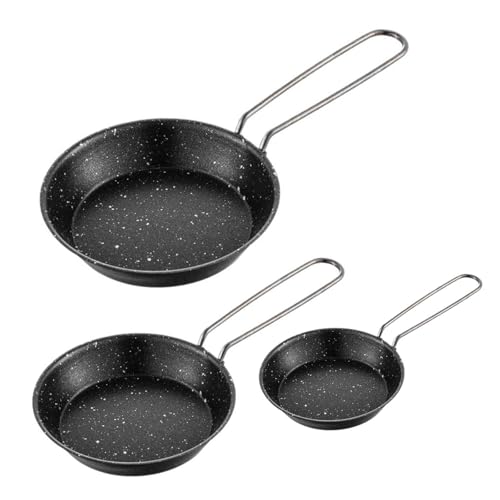 Klaisy 3pcs Aceros Inoxidables Portátiles Freing Sarty Sartenes Antiadherentes Con Extraíble Utensilios Cocina Cocina Prácticos