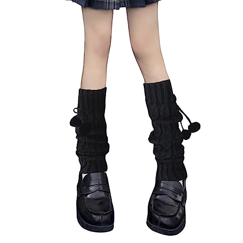 Image of DOOVID Leg Warmers for Women Kawaii Knit Long Socks Girls Harajuku Lolita Leg Warmers Goth Ankle Heap Socks