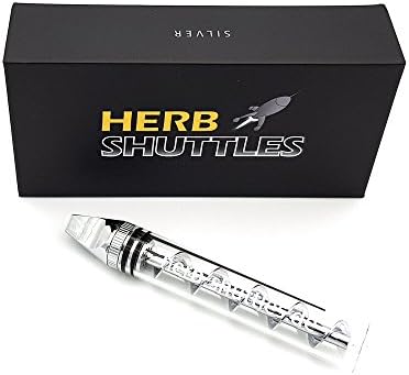 Herb Shuttles - Twisty Glass Blunt - Elegant Tobacco Pipe Vaporiser Set - Silver (Silver)