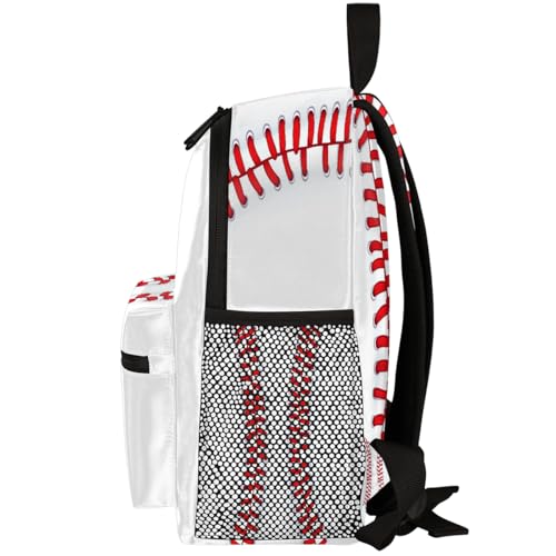 Image of Toddler Sports Backpack for Boys Girls,12 Inch Kids Backpack for Preschool Kindergarten Elementary,Lightweight Small Bookbag with Chest Strap for Daycare Travel,Baseball Texture