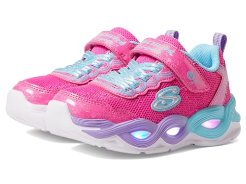 Skechers Éclat torsadé rose vif multicolore avec semelle amortissante enfant