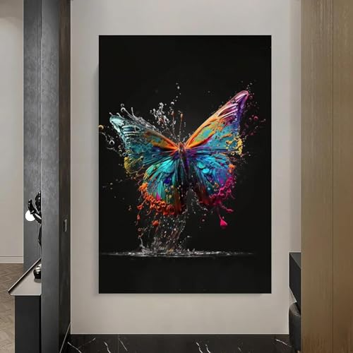 Impression d'art sur toile papillon coloré tableau mural 35x50cm