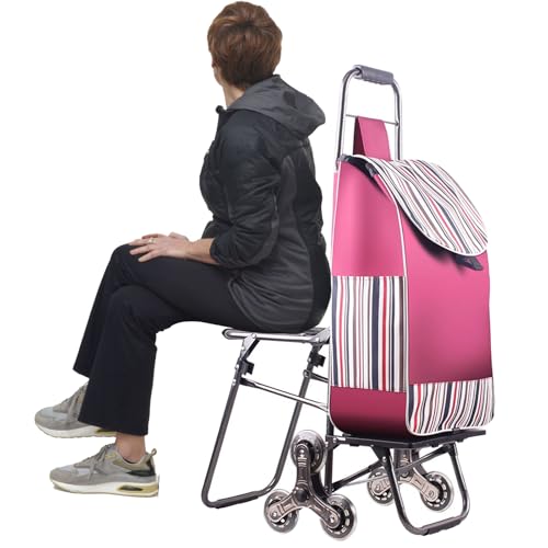 Carrito plegable con ruedas, carrito de compras multifunción impermeable para cargas pesadas, fácil almacenamiento y transporte