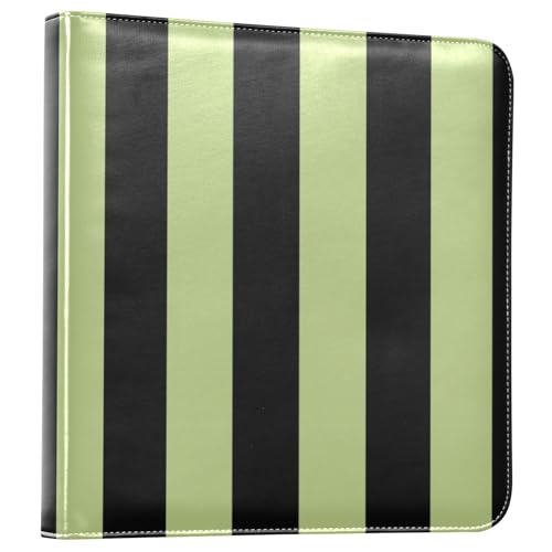 Striped Green Black Photo Album Binder, Picture Book For Photos With Self Adhesive Pages, Scrapbook Photo Albums, Family Photo Album