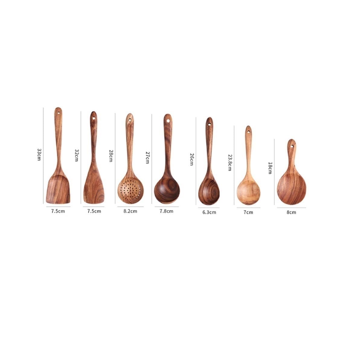 Holz Kochlöffel Spatel Kochutensilien Küche Kochgeschirr Gadgets 7 Stück Sets Kochwerkzeuge