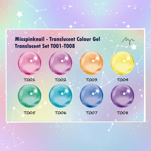 Gel translúcido para uñas kit 8 colores 5g c/u miniatura 5