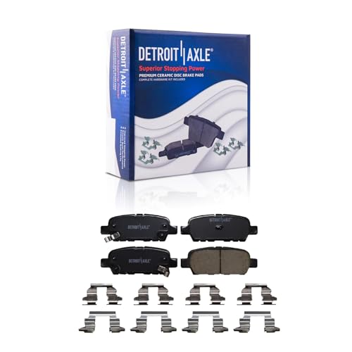 Image of Detroit Axle - Rear Brake Kit for 2002-2018 Nissan Altima 2004-2008 Maxima | Drilled & Slotted Brake Rotors Brake Calipers w /Brackets Ceramic Brake Pads 2005 2006 2007 Replacement