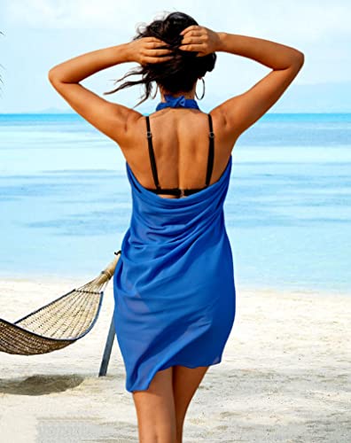 Image of Ekouaer Women Sarong Swimsuit Coverups Chiffon Long Bikini Wraps Sheer Beach Bathing Suit Cover Up