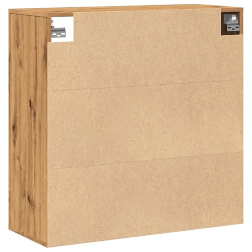 Armoire murale chêne Artisan 80x33x80cm suspendue à 3 compartiments - 7