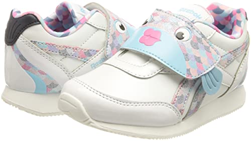 Reebok Royal Cl Jog 2 KC, Baskets Fille, Ftwr White Digital Blue True Pink, 22.5 EU