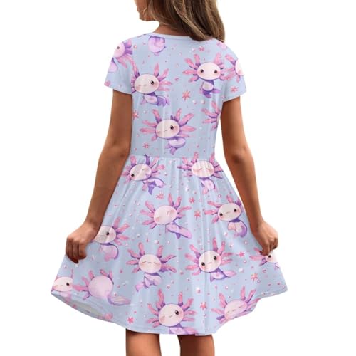 Image of Short Sleeve Dress for Girls with Pockets Cute Toddler Girl Clothes Summer 2-12