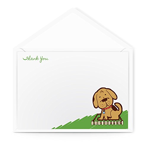 Dog Thank You Cards (24 Non-foldover Cards and Envelopes)