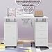 OmySalon Manicure Table Nail Desk for Nail Tech, Nail Table Beauty Salon Station w/Electric Dust Collector Acetone Resistant w/Lockable Wheel,Arm Rest