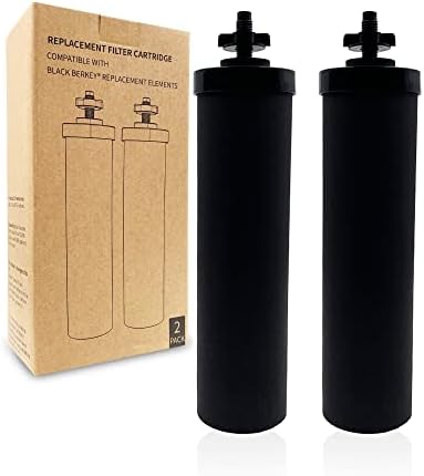 2-Pack Replacement BB9-2 Black Purification Elements, Activated Carbon Water Filters Compatible with Berkey Big, Nomad, King, Royal Gravity-fed Water Filter System, and other Gravity Filter Tank