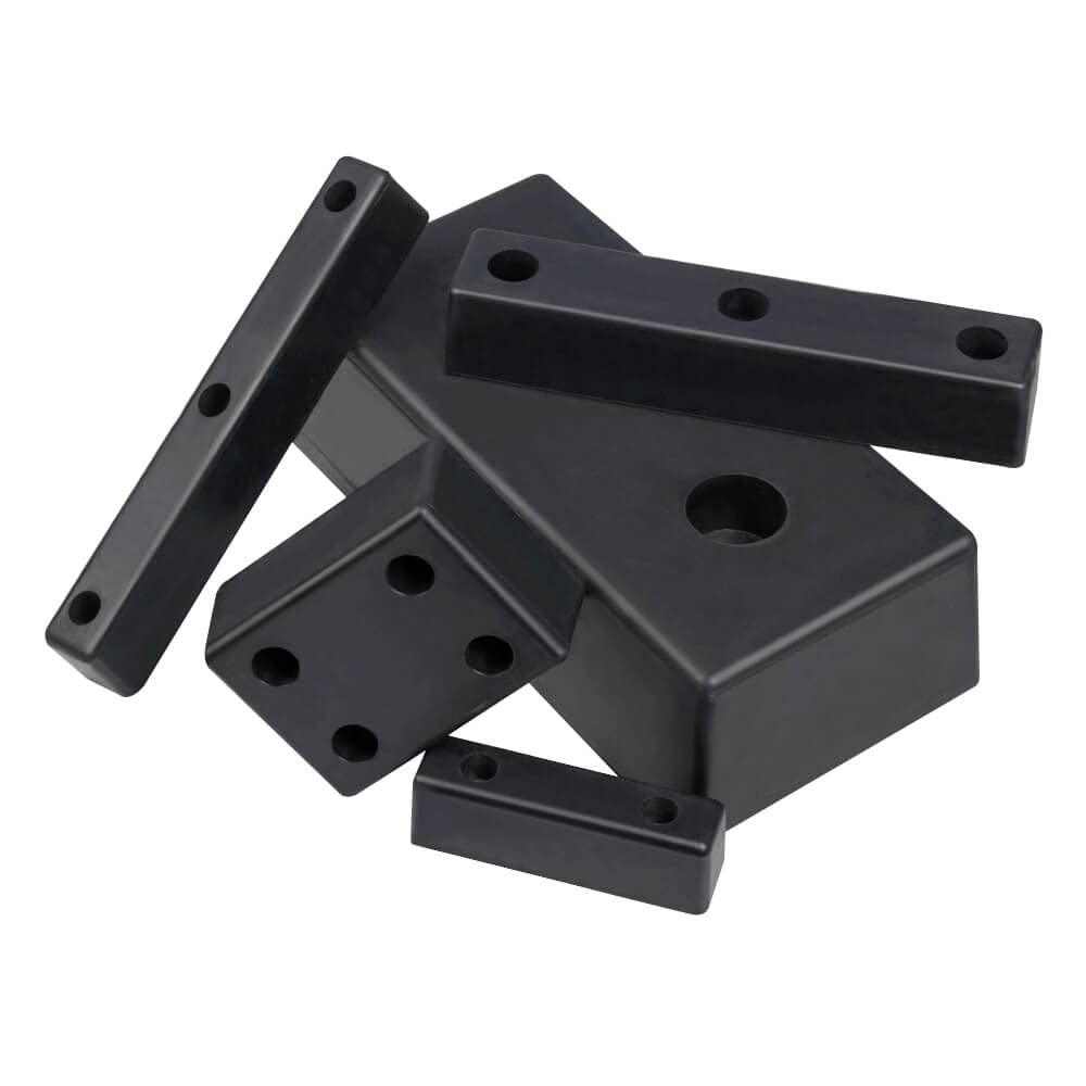 marotech BIGPACK 4 x Anfahrpuffer BULLI, 2 Bohrungen, Ø 22 mm, 25 x 50 x 14 cm aus Kautschuk, Art.-Nr. Bulli-B 140 | Rammschutz | Anfahrschutz | Prallschutz