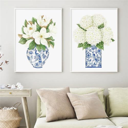 Tableau Botanique Floral 2 Pièces 30x50cm Impression sur Toile Non Encadré