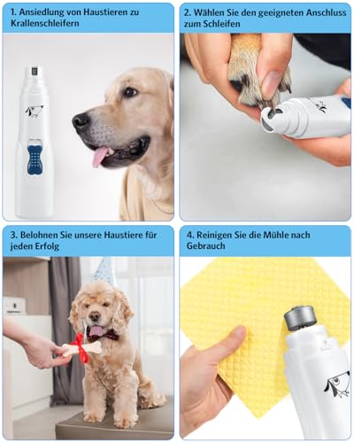 Brifit Krallenschleifer für Hunde & Katze, Elektrische Hunde Krallenschleifer Krallenschere, Super Leise, Hunde Nagelschleifer Elektrischer für Große, Mittelgroße und Kleine Hunde & Katzen