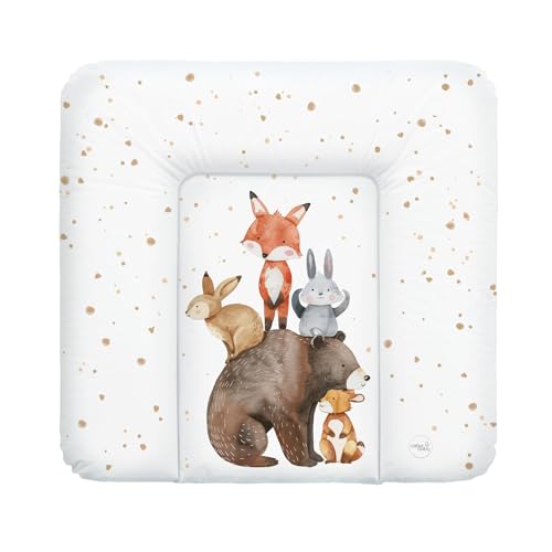 Ceba Baby® weiche Wickelauflage 75x72 cm - Baby Wickelunterlage - Wickeltischauflage für Junge und Mädchen - Wasserdicht, abwaschbar - OEKO-TEX® Standard 100 - Made in EU - Waldfreunde
