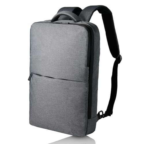 [グレヴィオ] ビジネスリュック 2way 3way 薄型 大容量 拡張機能付き 撥水 キャリーオン 軽量 リュック メンズ バックパック USB 黒 グレー ネイビー ブラック (a.薄型, b.ライトグレー)