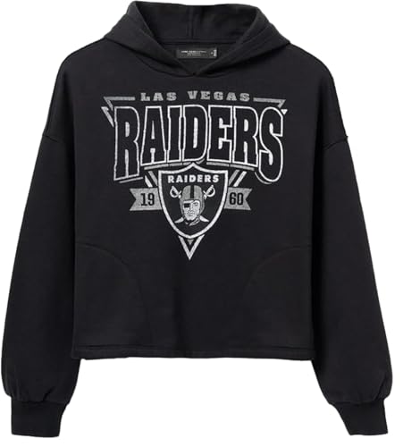 Junk Food Clothing Womens Las Vegas Raiders Endzone Hoodie Sweatshirt - Medium
