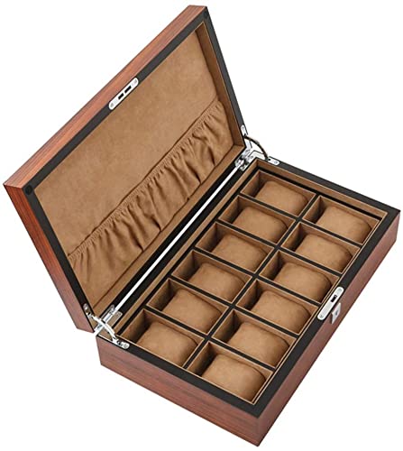 Boîte d'affichage de bijoux beige à 12 emplacements pour montres