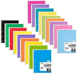 Mead Spiral Notebook, PACK OF 18 DIFFERENT COLORS, 1-Subject College Ruled Spiral Bound
