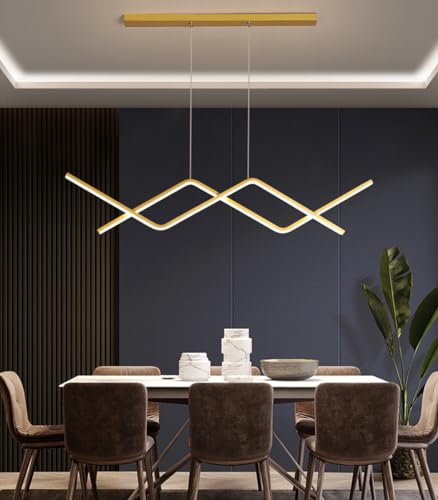 Lámpara colgante LED moderna de aluminio y acrílico regulable para mesa de comedor 6