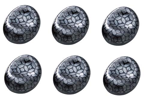 Yamako Lot de 6 repose-baguettes traditionnels japonaises en céramique (Silver Ginsai Cloisonne 15503)