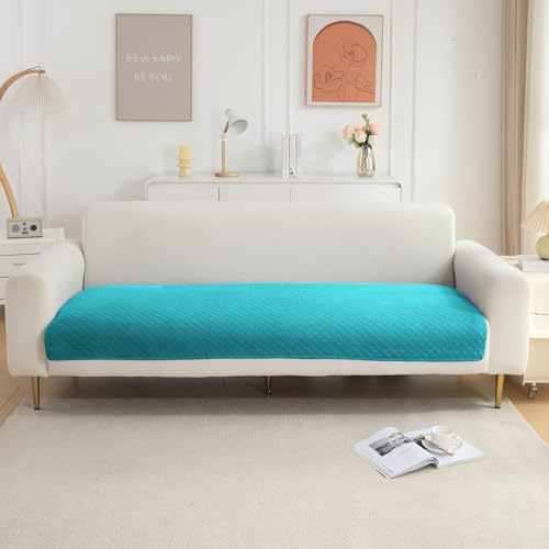 Image of HOKIPO Quilted Sofa Cover Mat for 2 Seater Sofa, Teal (NEW-IN-720-TL)