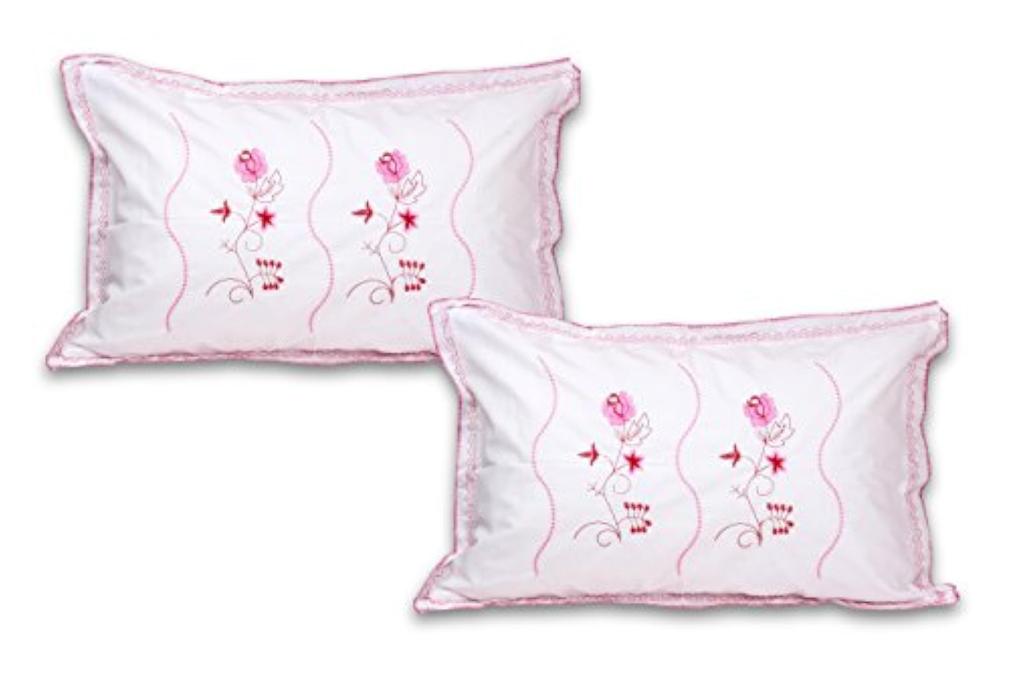 Cotton Embroidered White Luxury Pillow Covers Set of 6
